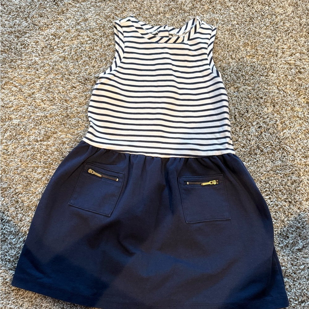 Janie and Jack Navy and White Striped Dress